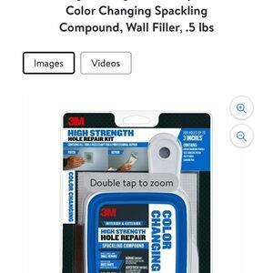 Interior & exterior high strength hole repair spackling compound